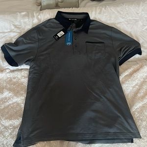 NWT Men’s Travis Mathew Skiffle Polo Black / Sharkskin